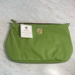 Anna Griffin Large Cosmetic Bag Green NWT